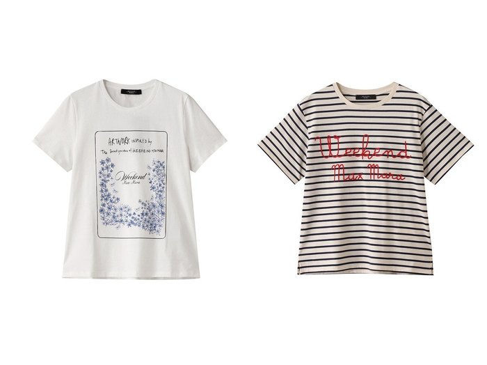 【Max Mara/マックスマーラ】の【Weekend Max Mara】TEIERA ジャージーコットンプリントTシャツ&【Weekend Max Mara】OLGA ジャージーコットンロゴTシャツ 【通販サイトで人気ランキング上位、おすすめ!レディースファッション通販】   おすすめ人気トレンドファッション通販アイテム 人気、トレンドファッション・服の通販 founy(ファニー) ファッション Fashion レディースファッション WOMEN トップス・カットソー Tops/Tshirt シャツ/ブラウス Shirts/Blouses ロング / Tシャツ T-Shirts カットソー Cut and Sewn おすすめ Recommend インナー Inner コンパクト Compact ショート Short スリーブ Sleeve プリント Print グラフィック Graphic ストレート Straight バランス Balance フロント Front ボトム Bottom モチーフ Motif |ID:crp329100000216902