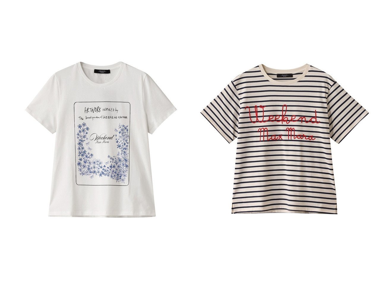 【Max Mara/マックスマーラ】の【Weekend Max Mara】TEIERA ジャージーコットンプリントTシャツ&【Weekend Max Mara】OLGA ジャージーコットンロゴTシャツ 【通販サイトで人気ランキング上位、おすすめ!レディースファッション通販】   おすすめ人気トレンドファッション通販アイテム インテリア・キッズ・メンズ・レディースファッション・服の通販 founy(ファニー) 　ファッション　Fashion　レディースファッション　WOMEN　トップス・カットソー　Tops/Tshirt　シャツ/ブラウス　Shirts/Blouses　ロング / Tシャツ　T-Shirts　カットソー　Cut and Sewn　おすすめ　Recommend　インナー　Inner　コンパクト　Compact　ショート　Short　スリーブ　Sleeve　プリント　Print　グラフィック　Graphic　ストレート　Straight　バランス　Balance　フロント　Front　ボトム　Bottom　モチーフ　Motif　ホワイト系　White　ブルー系　Blue　|ID:crp329100000216902