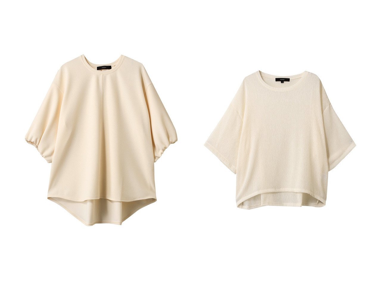 【FLORENT/フローレント】の【ELLE SHOP限定】ジョーゼットジャージ トップス&ブルーゼ クルーネック ハーフスリーブ トップス 【通販サイトで人気ランキング上位、おすすめ!レディースファッション通販】   おすすめ人気トレンドファッション通販アイテム インテリア・キッズ・メンズ・レディースファッション・服の通販 founy(ファニー) 　ファッション　Fashion　レディースファッション　WOMEN　トップス・カットソー　Tops/Tshirt　シャツ/ブラウス　Shirts/Blouses　ロング / Tシャツ　T-Shirts　カットソー　Cut and Sewn　ギャザー　Gather　ショート　Short　シンプル　Simple　スリーブ　Sleeve　バルーン　Balloon　インナー　Inner　ドレープ　Drape　ハーフ　Half　夏　Summer　定番　Standard　NEW・新作・新着・新入荷　New Arrivals　春　Spring　S/S・春夏　Ss・Spring/Summer　イエロー系　Yellow　ブラック系　Black　|ID:crp329100000216910