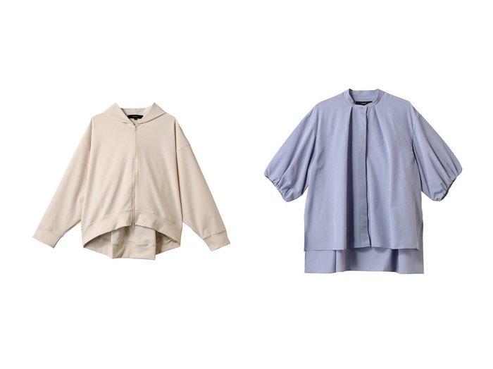 【FLORENT/フローレント】のバンドカラー ハーフスリーブ ブラウス&ジップアップ フーディー 【通販サイトで人気ランキング上位、おすすめ!レディースファッション通販】   おすすめ人気トレンドファッション通販アイテム 人気、トレンドファッション・服の通販 founy(ファニー) ファッション Fashion レディースファッション WOMEN トップス・カットソー Tops/Tshirt シャツ/ブラウス Shirts/Blouses パーカ Sweats ロング / Tシャツ T-Shirts スウェット Sweat カットソー Cut and Sewn ショルダー Shoulder ジップアップ Zip Up ドロップ Drop フロント Front エレガント 上品 Elegant |ID:crp329100000216912