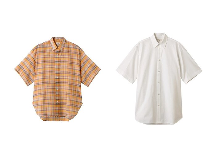 【BLAMINK/ブラミンク】のオーガンジーチェックシャツ&レギュラーカラーショートスリーブシャツ 【トップス、カットソー】 おすすめ人気トレンドファッション通販アイテム 人気、トレンドファッション・服の通販 founy(ファニー) 　ファッション　Fashion　レディースファッション　WOMEN　トップス・カットソー　Tops/Tshirt　シャツ/ブラウス　Shirts/Blouses　オーガンジー　Organdy　サマー　Summer　シアー　Sheer　ショート　Short　スリーブ　Sleeve　チェック　Check　ボトム　Bottom　夏　Summer　NEW・新作・新着・新入荷　New Arrivals　|ID:crp329100000216921
