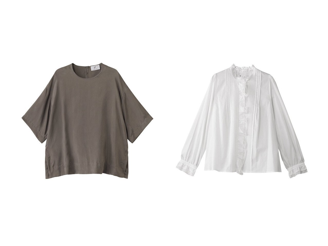【1er Arrondissement/プルミエ アロンディスモン】のキュプラフィブリルTブラウス&【Bilitis dix-sept ans/ビリティス ディセッタン】のクラシックブラウス 【トップス、カットソー】 おすすめ人気トレンドファッション通販アイテム インテリア・キッズ・メンズ・レディースファッション・服の通販 founy(ファニー) 　ファッション　Fashion　レディースファッション　WOMEN　トップス・カットソー　Tops/Tshirt　シャツ/ブラウス　Shirts/Blouses　とろみ　Thickness　キュプラ　Cupra　ショート　Short　シンプル　Simple　スリット　Slit　スリーブ　Sleeve　セットアップ　Set Up　エレガント 上品　Elegant　NEW・新作・新着・新入荷　New Arrivals　グレー系　Gray　ベージュ系　Beige　ブラウン系　Brown　ブラック系　Black　ホワイト系　White　|ID:crp329100000216922