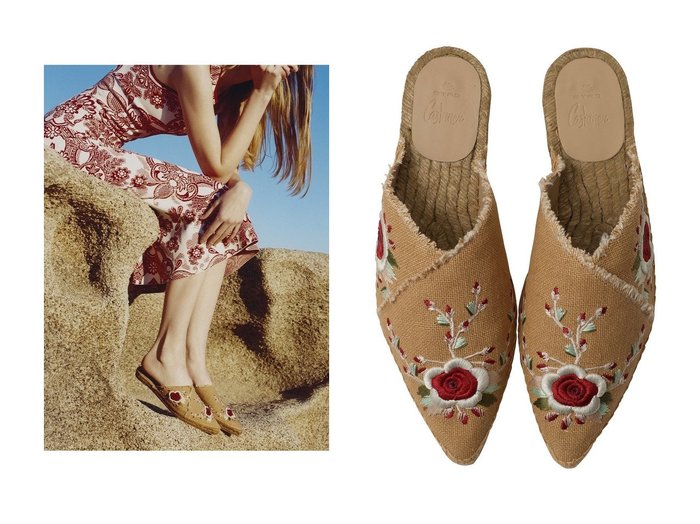 【Castaner/カスタニエール】の【ETRO×Castaner】ROSANA ETRO フラワー刺繍フラットミュール 【通販サイトで人気ランキング上位、おすすめ!レディースファッション通販 / Popular clothes】   おすすめ人気トレンドファッション通販アイテム 人気、トレンドファッション・服の通販 founy(ファニー) ファッション Fashion レディースファッション WOMEN シューズ Shoes フラット Flat フラワー Flower フリンジ Fringe モダン Modern エレガント 上品 Elegant |ID:crp329100000216928