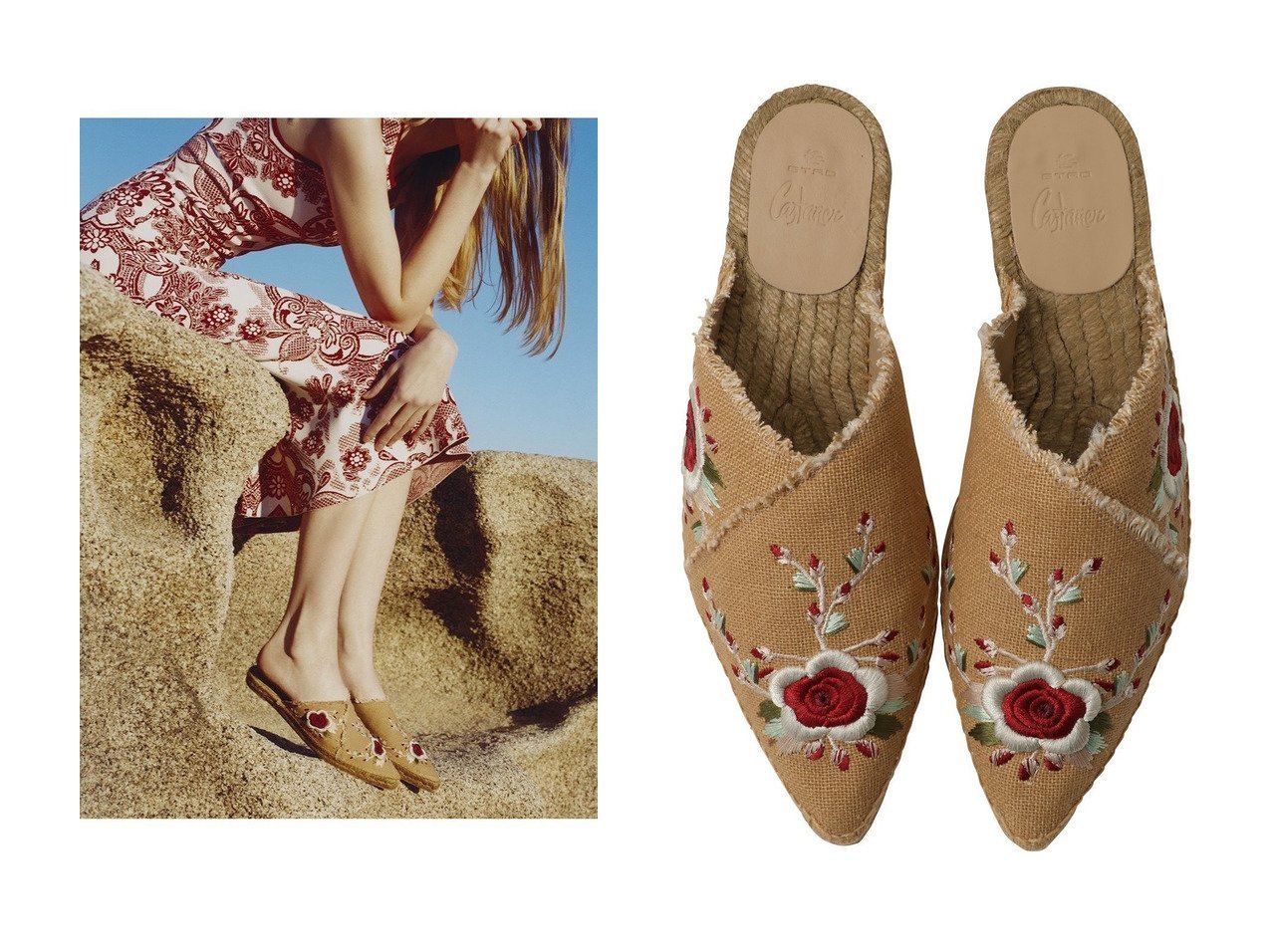 【Castaner/カスタニエール】の【ETRO×Castaner】ROSANA ETRO フラワー刺繍フラットミュール 【通販サイトで人気ランキング上位、おすすめ!レディースファッション通販 / Popular clothes】   おすすめ人気トレンドファッション通販アイテム インテリア・キッズ・メンズ・レディースファッション・服の通販 founy(ファニー) 　ファッション　Fashion　レディースファッション　WOMEN　シューズ　Shoes　フラット　Flat　フラワー　Flower　フリンジ　Fringe　モダン　Modern　エレガント 上品　Elegant　|ID:crp329100000216928