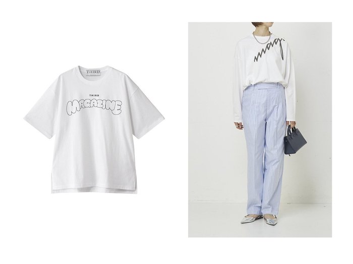 【THIRD MAGAZINE/サードマガジン】のmagazineロングスリーブTシャツ&バブルロゴTシャツ 【通販サイトで人気ランキング上位、おすすめ!レディースファッション通販 / Popular clothes】  おすすめ人気トレンドファッション通販アイテム 人気、トレンドファッション・服の通販 founy(ファニー) ファッション Fashion レディースファッション WOMEN トップス・カットソー Tops/Tshirt シャツ/ブラウス Shirts/Blouses ロング / Tシャツ T-Shirts カットソー Cut and Sewn ショート Short シンプル Simple スリーブ Sleeve モコモコ Fluffy モノトーン Monotone 半袖 Short Sleeve カットソー Cut And Sew フロント Front プリント Print ロング Long |ID:crp329100000216951