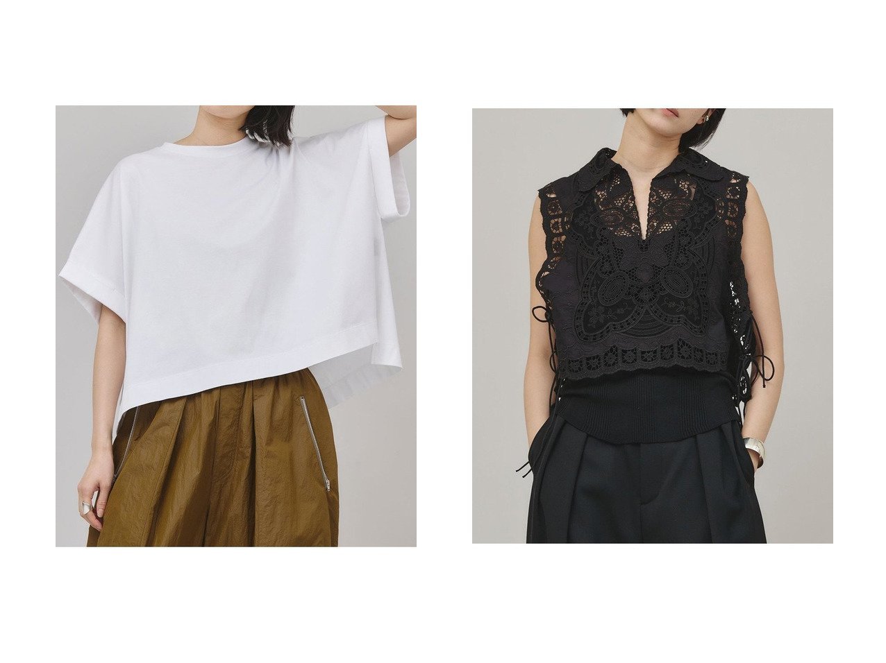 【Curensology/カレンソロジー】のエンブロイダリーブラウス&ワイドボクシーTシャツ 【通販サイトで人気ランキング上位、おすすめ!レディースファッション通販 / Popular clothes】  おすすめ人気トレンドファッション通販アイテム インテリア・キッズ・メンズ・レディースファッション・服の通販 founy(ファニー) 　ファッション　Fashion　レディースファッション　WOMEN　トップス・カットソー　Tops/Tshirt　キャミソール / ノースリーブ　No Sleeves　シャツ/ブラウス　Shirts/Blouses　ロング / Tシャツ　T-Shirts　カットソー　Cut and Sewn　インド　India　サマー　Summer　ノースリーブ　No Sleeve　ベスト　Vest　メッシュ　Mesh　リボン　Ribbon　再入荷　Restock/Back In Stock/Re Arrival　夏　Summer　ショート　Short　スリーブ　Sleeve　ワイド　Wide　日本製　Made In Japan　ホワイト系　White　ブラック系　Black　|ID:crp329100000216954