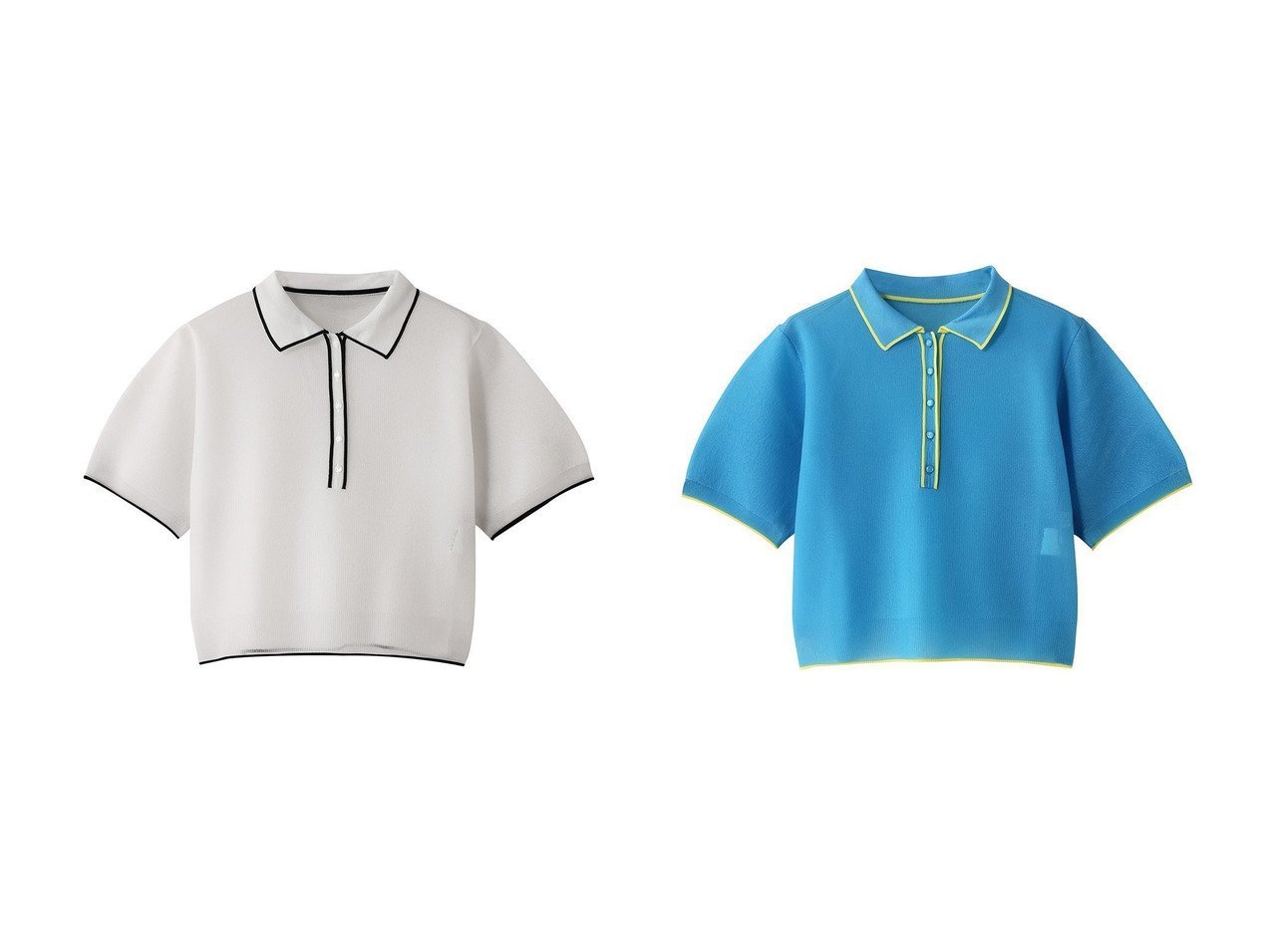 【allureville/アルアバイル】の【Loulou Willoughby】シアーカノコポロ トップス、カットソー おすすめ人気トレンドファッション通販アイテム インテリア・キッズ・メンズ・レディースファッション・服の通販 founy(ファニー) 　ファッション　Fashion　レディースファッション　WOMEN　トップス・カットソー　Tops/Tshirt　ニット　Knit Tops　プルオーバー　Pullover　コンパクト　Compact　スポーティ　Sporty　トレンド　Trend　ファブリック　Fabric　ポロシャツ　Polo Shirt　NEW・新作・新着・新入荷　New Arrivals　ホワイト系　White　ブルー系　Blue　ブラック系　Black　|ID:crp329100000216965