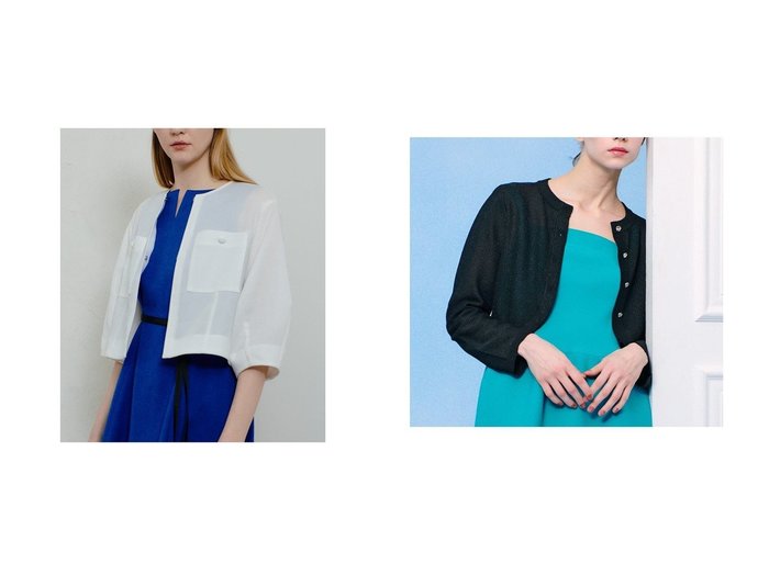 【allureville/アルアバイル】の【LOULOU WILLOUGHBY】ラメボレロ&カラミノーカラージャケット おすすめ人気トレンドファッション通販アイテム 人気、トレンドファッション・服の通販 founy(ファニー) 　ファッション　Fashion　レディースファッション　WOMEN　トップス・カットソー　Tops/Tshirt　ニット　Knit Tops　カーディガン　Cardigans　アウター　Coat Outerwear　ジャケット　Jackets　ノーカラージャケット　No Collar Leather Jackets　インナー　Inner　カーディガン　Cardigan　ボレロ　Bolero　NEW・新作・新着・新入荷　New Arrivals　|ID:crp329100000216968