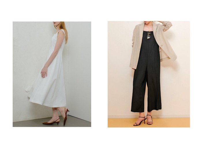 【allureville/アルアバイル】のテトリネンラインワンピース&セルリアデニムサロペットパンツ おすすめ人気トレンドファッション通販アイテム 人気、トレンドファッション・服の通販 founy(ファニー) 　ファッション　Fashion　レディースファッション　WOMEN　ワンピース　Dress　チュニック　Tunic　クール　Cool　スクエア　Square　ストレッチ　Stretch　スニーカー　Sneakers　チュニック　Tunic　トレンド　Trend　フロント　Front　ブルゾン　Blouson　リネン　Linen　ロング　Long　NEW・新作・新着・新入荷　New Arrivals　|ID:crp329100000216970