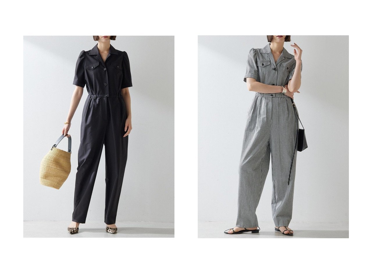 【Whim Gazette/ウィムガゼット】のオックスオールインワン おすすめ人気トレンドファッション通販アイテム インテリア・キッズ・メンズ・レディースファッション・服の通販 founy(ファニー) 　ファッション　Fashion　レディースファッション　WOMEN　パンツ　Pants　オックス　Ox　ギンガム　Gingham　クール　Cool　スリーブ　Sleeve　スーツ　Suit　チェック　Check　ハーフ　Half　エレガント 上品　Elegant　NEW・新作・新着・新入荷　New Arrivals　ホワイト系　White　ブラック系　Black　|ID:crp329100000216972