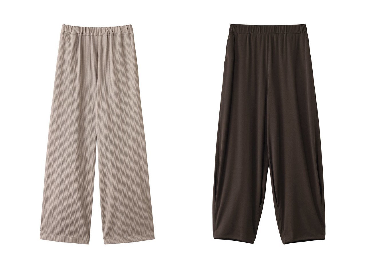 【PLAIN PEOPLE/プレインピープル】のJSリップルストレートパンツ&ハイツイストフライス裾タックパンツ おすすめ人気トレンドファッション通販アイテム インテリア・キッズ・メンズ・レディースファッション・服の通販 founy(ファニー) 　ファッション　Fashion　レディースファッション　WOMEN　パンツ　Pants　ストレート　Straight　ファブリック　Fabric　NEW・新作・新着・新入荷　New Arrivals　ベージュ系　Beige　ブラック系　Black　|ID:crp329100000217004