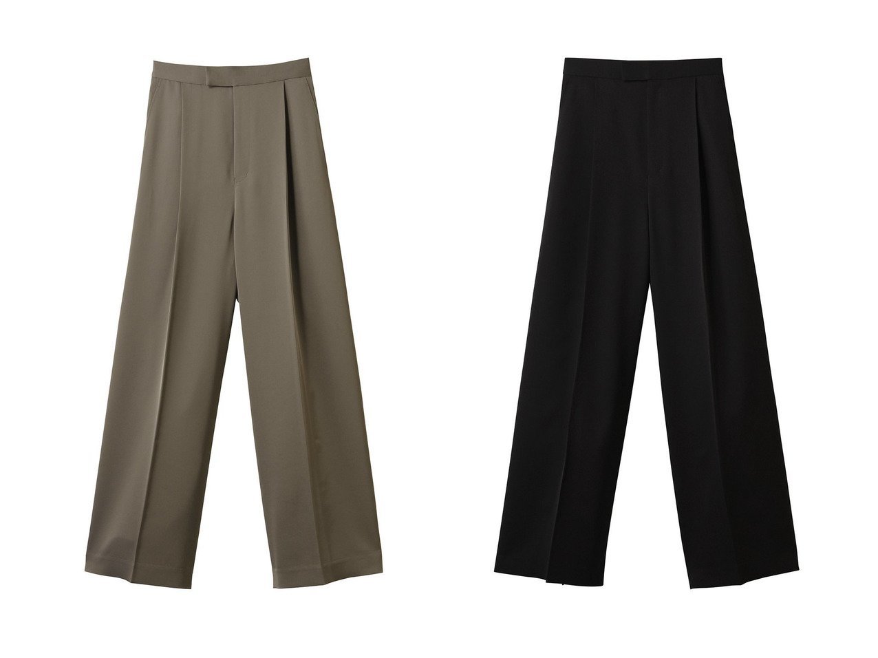 【1er Arrondissement/プルミエ アロンディスモン】のワンタックストレートワイドパンツ おすすめ人気トレンドファッション通販アイテム インテリア・キッズ・メンズ・レディースファッション・服の通販 founy(ファニー) 　ファッション　Fashion　レディースファッション　WOMEN　パンツ　Pants　シンプル　Simple　ストレート　Straight　スニーカー　Sneakers　ワイド　Wide　NEW・新作・新着・新入荷　New Arrivals　ブラック系　Black　|ID:crp329100000217005