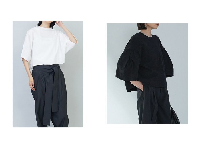 【1er Arrondissement/プルミエ アロンディスモン】のハイゲージポンチクロップドTシャツ&コットンサッカーランタンブラウス おすすめ人気トレンドファッション通販アイテム 人気、トレンドファッション・服の通販 founy(ファニー) ファッション Fashion レディースファッション WOMEN トップス・カットソー Tops/Tshirt シャツ/ブラウス Shirts/Blouses ロング / Tシャツ T-Shirts カットソー Cut and Sewn カットソー Cut And Sew クロップド Cropped ショート Short シルケット Mercerization ジャージー Jersey スリーブ Sleeve トレンド Trend NEW・新作・新着・新入荷 New Arrivals |ID:crp329100000217050