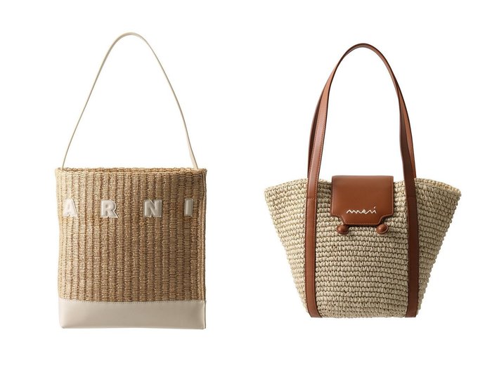 【MARNI/マルニ】のTRUNKAROO ショルダーバスケット&MUSEO ラフィア調スモールホーボーバッグ バッグ・鞄 おすすめ人気トレンドファッション通販アイテム 人気、トレンドファッション・服の通販 founy(ファニー) 　ファッション　Fashion　レディースファッション　WOMEN　バッグ　Bag　コンビ　Combination　サマー　Summer　シンプル　Simple　ラフィア　Raffia　リゾート　Resort　NEW・新作・新着・新入荷　New Arrivals　ショルダー　Shoulder　バスケット　Basket　ペーパー　Paper　夏　Summer　財布　Wallet　軽量　Lightweight　|ID:crp329100000217055