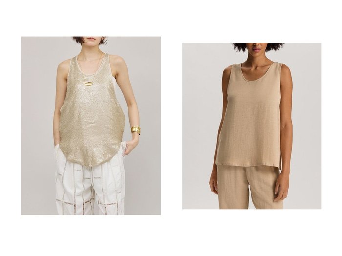 【Curensology/カレンソロジー】のスパングルタンクトップ&【HANRO/ハンロ】のノースリーブトップス トップス、カットソー おすすめ人気トレンドファッション通販アイテム インテリア・キッズ・メンズ・レディースファッション・服の通販 founy(ファニー) https://founy.com/ ファッション Fashion レディースファッション WOMEN トップス・カットソー Tops/Tshirt キャミソール / ノースリーブ No Sleeves シャツ/ブラウス Shirts/Blouses ロング / Tシャツ T-Shirts カットソー Cut and Sewn インド India キャミソール Camisole スパンコール Sequins タンク Tank ドレープ Drape NEW・新作・新着・新入荷 New Arrivals ノースリーブ No Sleeve リネン Linen 夏 Summer 春 Spring S/S・春夏 Ss・Spring/Summer |ID:crp329100000217089