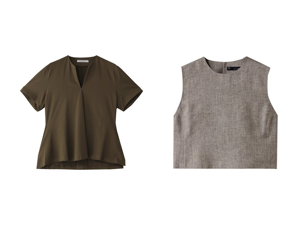 【martinique/マルティニーク】のラメドビーノースリブラウス(セットアップ可)&【BEIGE,/ベイジ,】のSTOCK(ストック)/オーガニックコットン半袖Vスリットトップス トップス、カットソー おすすめ人気トレンドファッション通販アイテム インテリア・キッズ・メンズ・レディースファッション・服の通販 founy(ファニー) 　ファッション　Fashion　レディースファッション　WOMEN　トップス・カットソー　Tops/Tshirt　シャツ/ブラウス　Shirts/Blouses　ロング / Tシャツ　T-Shirts　カットソー　Cut and Sewn　キャミソール / ノースリーブ　No Sleeves　ショート　Short　シンプル　Simple　スリット　Slit　スリーブ　Sleeve　半袖　Short Sleeve　NEW・新作・新着・新入荷　New Arrivals　グリーン系　Green　ブルー系　Blue　グレー系　Gray　ブラック系　Black　|ID:crp329100000217091