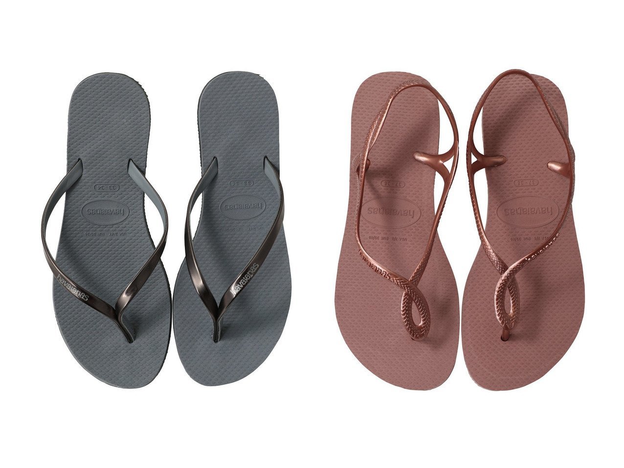 【havaianas/ハワイアナス】のYOU METALLIC ビーチサンダル&LUNA ビーチサンダル シューズ・靴 おすすめ人気トレンドファッション通販アイテム インテリア・キッズ・メンズ・レディースファッション・服の通販 founy(ファニー) 　ファッション　Fashion　レディースファッション　WOMEN　サンダル　Sandals　ビーチ　Beach　メタリック　Metallic　ラップ　Wrap　夏　Summer　定番　Standard　NEW・新作・新着・新入荷　New Arrivals　旅行　Travel　アンクル　Uncle　シンプル　Simple　リゾート　Resort　グレー系　Gray　ブラック系　Black　シルバー系　Silver　|ID:crp329100000217097