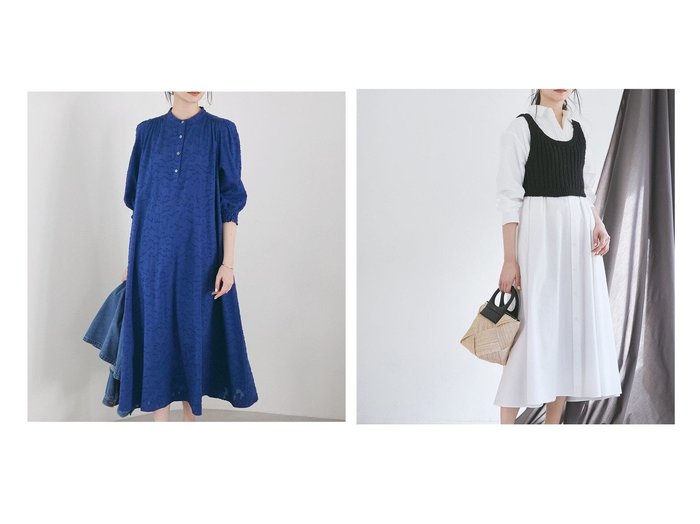 【NIJYUSANKU/23区】の【一部店舗限定】コットンジャカード ワンピース&【一部店舗限定】タンブラーコットンブロード シャツワンピース おすすめ人気トレンドファッション通販アイテム 人気、トレンドファッション・服の通販 founy(ファニー) ファッション Fashion レディースファッション WOMEN ワンピース Dress シャツワンピース Shirt Dresses 春 Spring シャーリング Shirring ジャカード Jacquard フラワー Flower フレア Flare ロング Long ワッシャー Washer S/S・春夏 Ss・Spring/Summer おすすめ Recommend 夏 Summer 2025年 2025 2025春夏・S/S Ss,Spring/Summer,2025 |ID:crp329100000217123