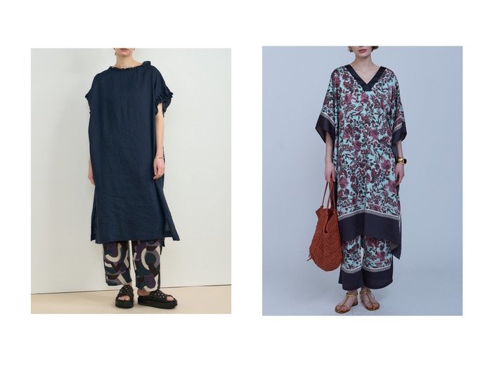 【HOUSE OF LOTUS/ハウス オブ ロータス】のハワイアンパネルプリントカフタン&リネンフリルワンピース ワンピース、ドレス おすすめ人気トレンドファッション通販アイテム 人気、トレンドファッション・服の通販 founy(ファニー) ファッション Fashion レディースファッション WOMEN ワンピース Dress チュニック Tunic おすすめ Recommend スリット Slit チュニック Tunic フリル Frills フリンジ Fringe ロング Long 今季 This Season NEW・新作・新着・新入荷 New Arrivals |ID:crp329100000217128