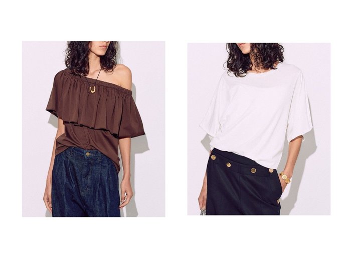 【BRILL/ブリル】の【raspail】オフショルダーTシャツ&【raspail】ワイドスリーブTシャツ トップス、カットソー おすすめ人気トレンドファッション通販アイテム 人気、トレンドファッション・服の通販 founy(ファニー) ファッション Fashion レディースファッション WOMEN トップス・カットソー Tops/Tshirt シャツ/ブラウス Shirts/Blouses ロング / Tシャツ T-Shirts カットソー Cut and Sewn オフショルダー Off Shoulder カットソー Cut And Sew ギャザー Gather コレクション Collection ショート Short スリーブ Sleeve ドレープ Drape ベーシック Basic モダン Modern エレガント 上品 Elegant 今季 This Season NEW・新作・新着・新入荷 New Arrivals |ID:crp329100000217141
