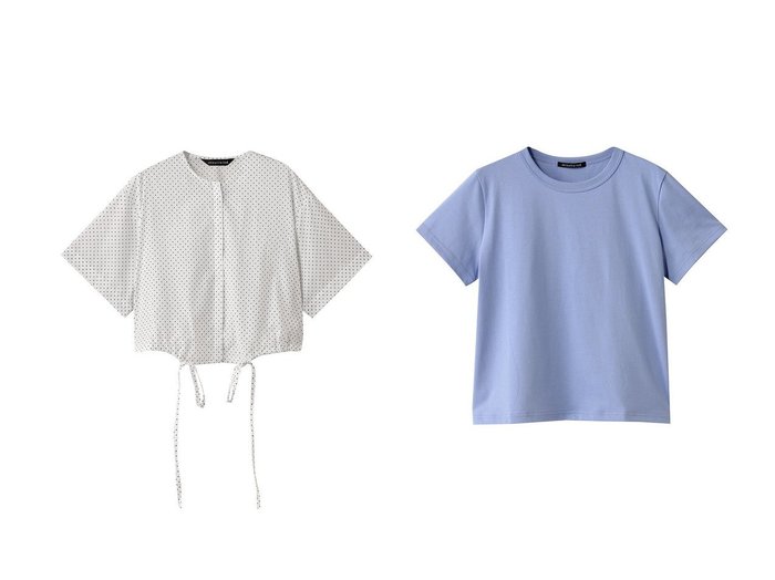 【mizuiro ind/ミズイロ インド】のdots drawstring shirt シャツ&neck T Tシャツ トップス、カットソー おすすめ人気トレンドファッション通販アイテム 人気、トレンドファッション・服の通販 founy(ファニー) ファッション Fashion レディースファッション WOMEN トップス・カットソー Tops/Tshirt シャツ/ブラウス Shirts/Blouses ロング / Tシャツ T-Shirts カットソー Cut and Sewn クロップド Cropped ショート Short スリーブ Sleeve トレンド Trend ドット Dot バルーン Balloon NEW・新作・新着・新入荷 New Arrivals |ID:crp329100000217144