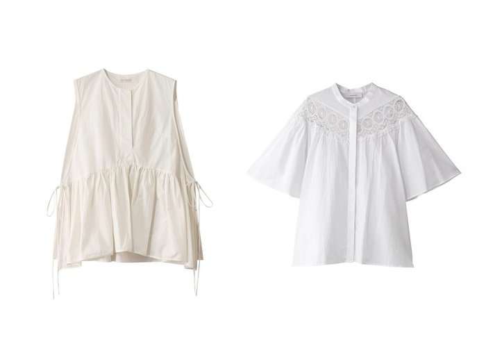 【heliopole/エリオポール】の【PROTAGONISTA】スリーブレスフレアトップ&【normment】COTTON LACE ブラウス トップス、カットソー おすすめ人気トレンドファッション通販アイテム 人気、トレンドファッション・服の通販 founy(ファニー) ファッション Fashion レディースファッション WOMEN トップス・カットソー Tops/Tshirt キャミソール / ノースリーブ No Sleeves シャツ/ブラウス Shirts/Blouses インナー Inner ノースリーブ No Sleeve フレア Flare フロント Front NEW・新作・新着・新入荷 New Arrivals |ID:crp329100000217167
