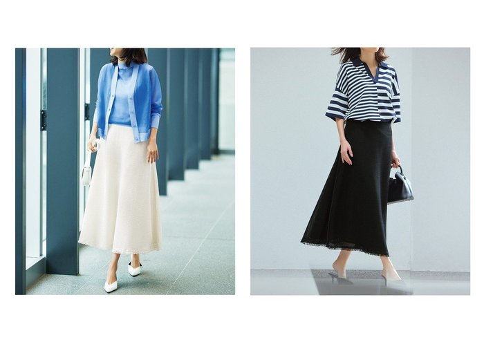 【DoCLASSE/ドゥクラッセ】のからみ織り・レザーパイピングスカート 40代50代からの婦人服【通販サイトで人気ランキング上位、おすすめ!レディースファッション通販 / Popular clothes】   おすすめ人気トレンドファッション通販アイテム 人気、トレンドファッション・服の通販 founy(ファニー) ファッション Fashion レディースファッション WOMEN スカート Skirt シンプル Simple パイピング Piping フリンジ Fringe メッシュ Mesh 夏 Summer 春 Spring S/S・春夏 Ss・Spring/Summer |ID:crp329100000217183