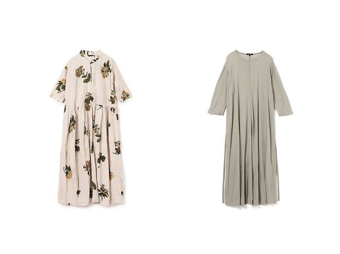 【pas de calais/パドカレ】の25SS 夏の植物プリント OP&25SS コットンセルレOP ワンピース、ドレス おすすめ人気トレンドファッション通販アイテム 人気、トレンドファッション・服の通販 founy(ファニー) 　ファッション　Fashion　レディースファッション　WOMEN　ワンピース　Dress　2025年　2025　2025春夏・S/S　Ss,Spring/Summer,2025　クラシカル　Classical　フェミニン　Feminine　プリント　Print　ボタニカル　Botanical　夏　Summer　洗える　Washable　|ID:crp329100000217197