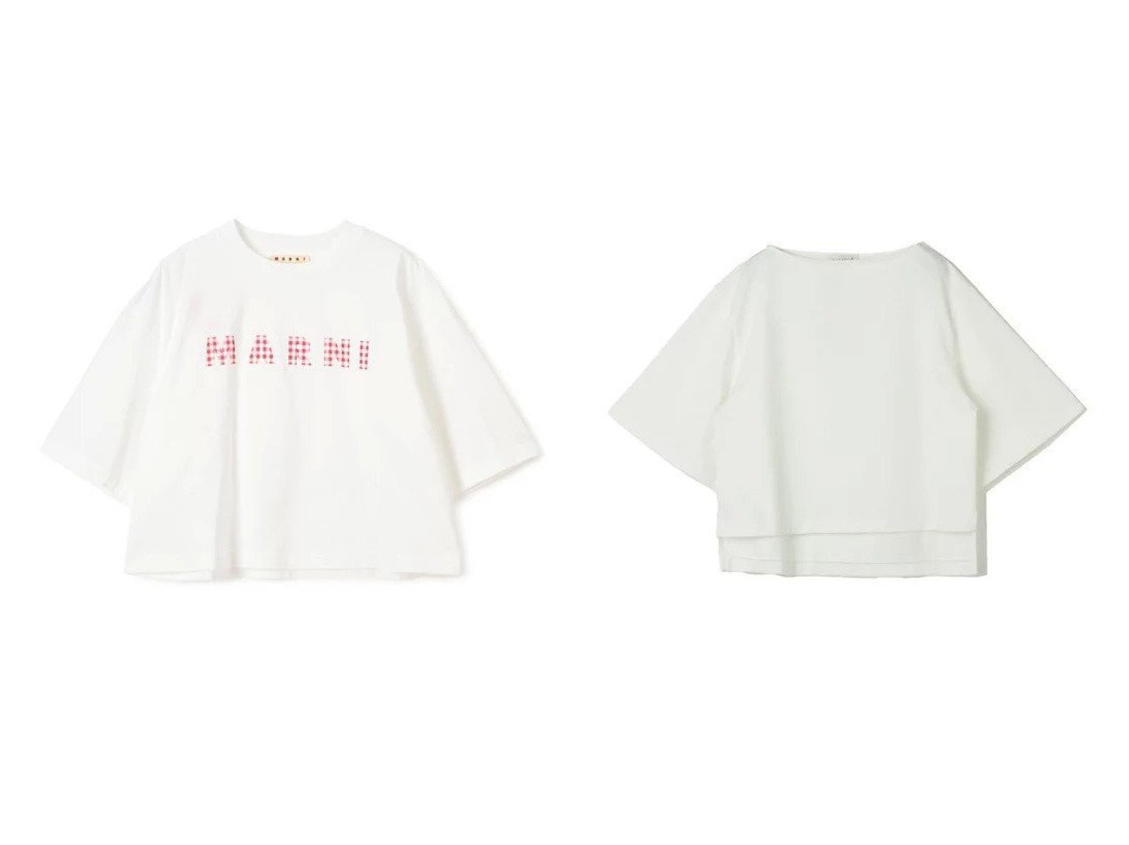【MACKINTOSH/マッキントッシュ】のボートネックカットソー&【MARNI/マルニ】のT-SHIRT トップス、カットソー おすすめ人気トレンドファッション通販アイテム インテリア・キッズ・メンズ・レディースファッション・服の通販 founy(ファニー) 　ファッション　Fashion　レディースファッション　WOMEN　トップス・カットソー　Tops/Tshirt　シャツ/ブラウス　Shirts/Blouses　ロング / Tシャツ　T-Shirts　カットソー　Cut and Sewn　2025年　2025　2025春夏・S/S　Ss,Spring/Summer,2025　ギンガム　Gingham　コンパクト　Compact　チェック　Check　バランス　Balance　リラックス　Relax　レトロ　Retro　今季　This Season　半袖　Short Sleeve　洗える　Washable　ホワイト系　White　ブラック系　Black　|ID:crp329100000217208