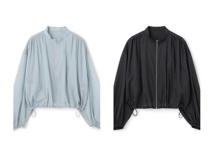 【uncrave/アンクレイヴ】のシアープルーフナイロン スタンドネックブルゾン コート、ジャケット おすすめ人気トレンドファッション通販アイテム 人気、トレンドファッション・服の通販 founy(ファニー) 　ファッション　Fashion　レディースファッション　WOMEN　アウター　Coat Outerwear　ジャケット　Jackets　ブルゾン　Blouson/Jackets　ギャザー　Gather　シアー　Sheer　ジャケット　Jacket　スポーティ　Sporty　ブルゾン　Blouson　ヨーク　Yoke　エレガント 上品　Elegant　NEW・新作・新着・新入荷　New Arrivals　|ID:crp329100000217234