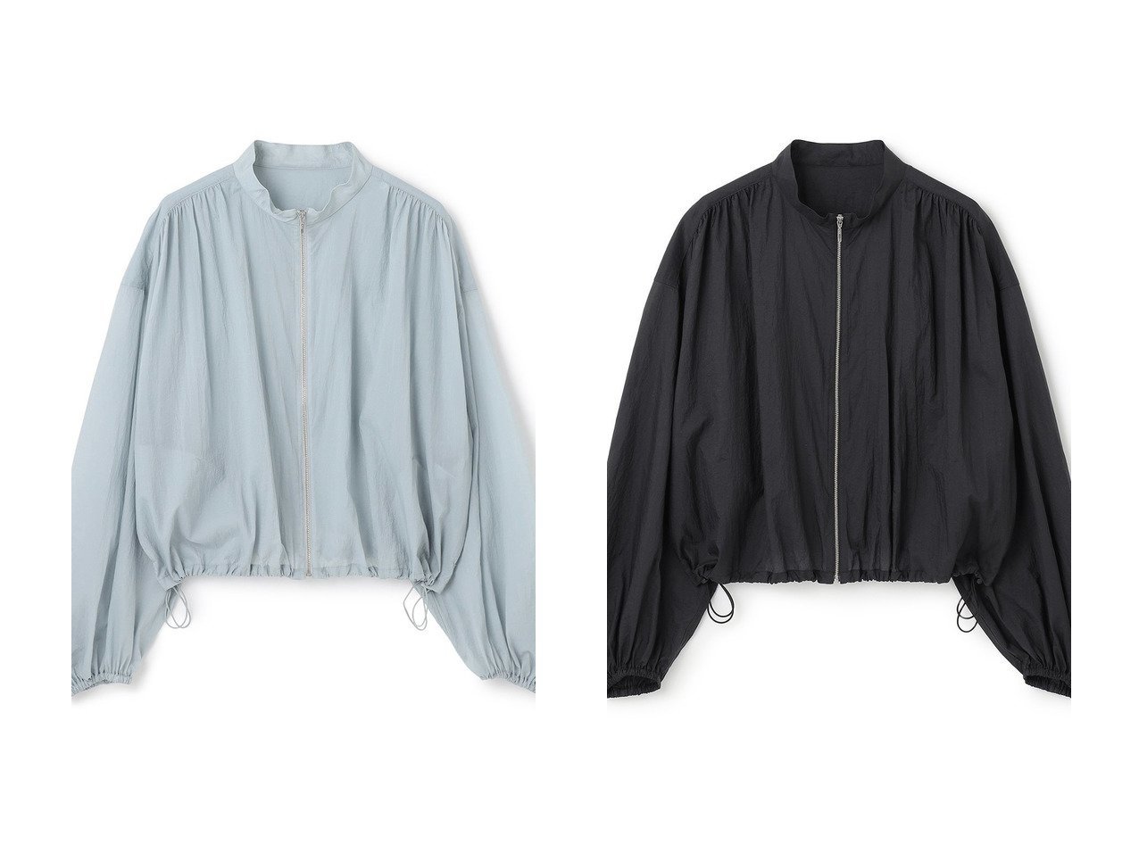 【uncrave/アンクレイヴ】のシアープルーフナイロン スタンドネックブルゾン コート、ジャケット おすすめ人気トレンドファッション通販アイテム インテリア・キッズ・メンズ・レディースファッション・服の通販 founy(ファニー) 　ファッション　Fashion　レディースファッション　WOMEN　アウター　Coat Outerwear　ジャケット　Jackets　ブルゾン　Blouson/Jackets　ギャザー　Gather　シアー　Sheer　ジャケット　Jacket　スポーティ　Sporty　ブルゾン　Blouson　ヨーク　Yoke　エレガント 上品　Elegant　NEW・新作・新着・新入荷　New Arrivals　ホワイト系　White　ブラック系　Black　|ID:crp329100000217234