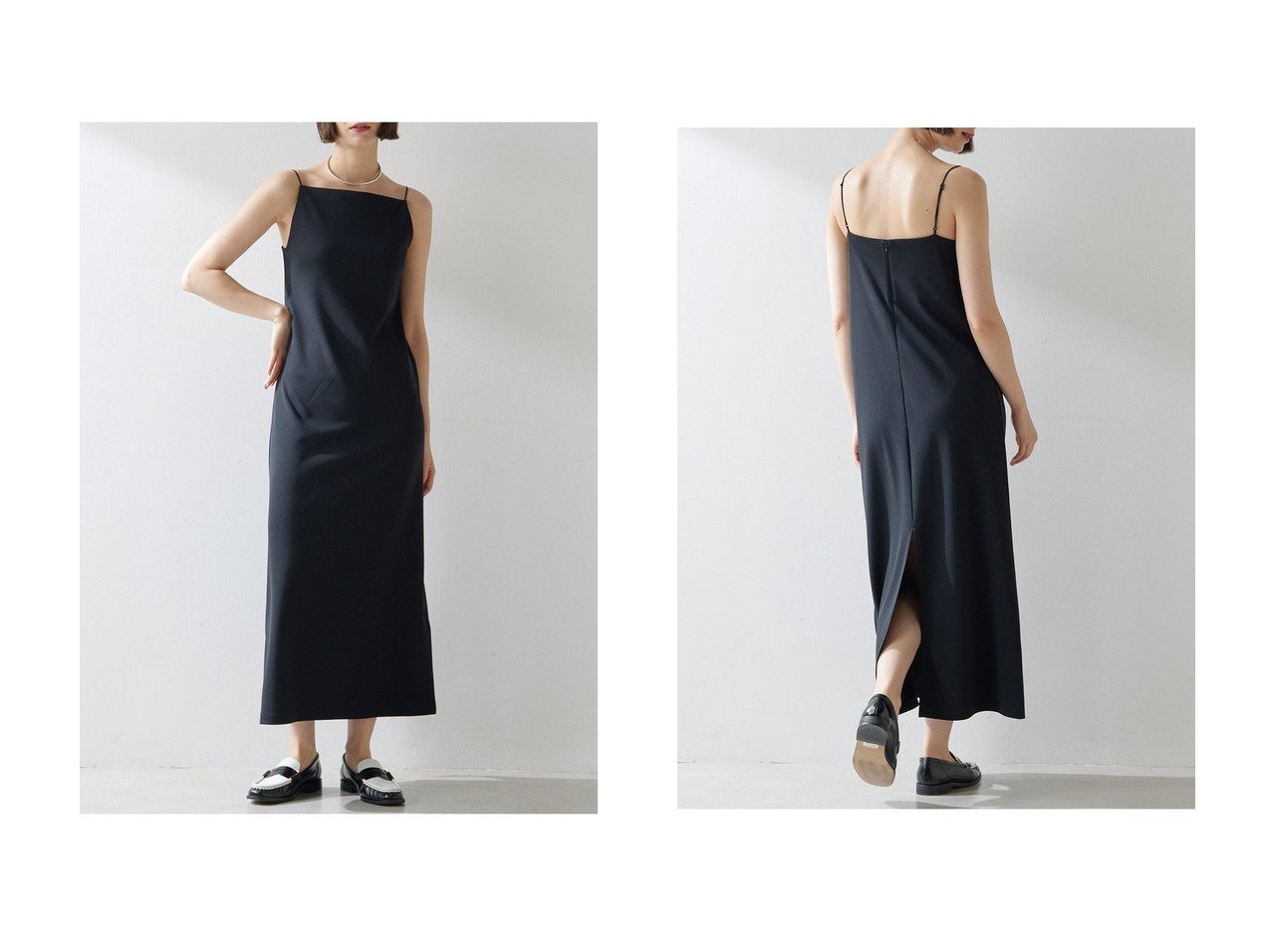 【Whim Gazette/ウィムガゼット】のカットジョーゼットワンピース ワンピース、ドレス おすすめ人気トレンドファッション通販アイテム インテリア・キッズ・メンズ・レディースファッション・服の通販 founy(ファニー) 　ファッション　Fashion　レディースファッション　WOMEN　ワンピース　Dress　チュニック　Tunic　インナー　Inner　エレガント 上品　Elegant　ジャージー　Jersey　ジョーゼット　Georgette　スクエア　Square　ストレッチ　Stretch　チュニック　Tunic　ロング　Long　今季　This Season　NEW・新作・新着・新入荷　New Arrivals　ブラック系　Black　|ID:crp329100000217282
