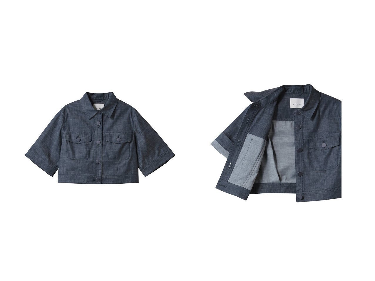 【ANAYI/アナイ】のスラブデニムライクゴブソデBZ コート、ジャケット おすすめ人気トレンドファッション通販アイテム インテリア・キッズ・メンズ・レディースファッション・服の通販 founy(ファニー) 　ファッション　Fashion　レディースファッション　WOMEN　アウター　Coat Outerwear　ジャケット　Jackets　ブルゾン　Blouson/Jackets　エアリー　Airy　シンプル　Simple　ジャケット　Jacket　デニム　Denim　ブルゾン　Blouson　NEW・新作・新着・新入荷　New Arrivals　|ID:crp329100000217293