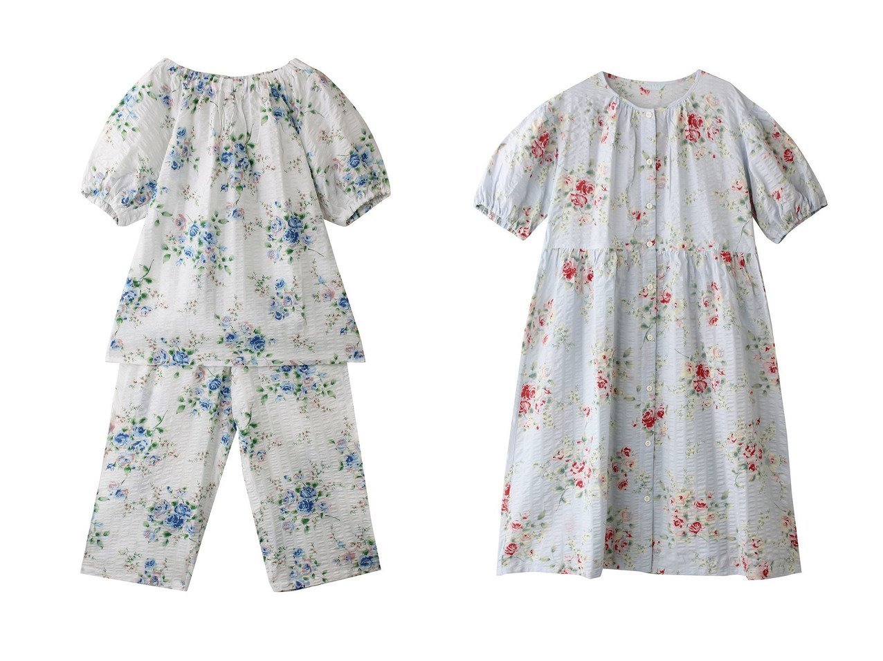 【KID BLUE/キッドブルー】のジャスミンローズNパジャマ&ジャスミンローズNナイティ おすすめ人気トレンドファッション通販アイテム インテリア・キッズ・メンズ・レディースファッション・服の通販 founy(ファニー) 　ファッション　Fashion　レディースファッション　WOMEN　ギャザー　Gather　パジャマ　Pajamas　フェミニン　Feminine　リラックス　Relax　ローズ　Rose　NEW・新作・新着・新入荷　New Arrivals　ホワイト系　White　|ID:crp329100000217303