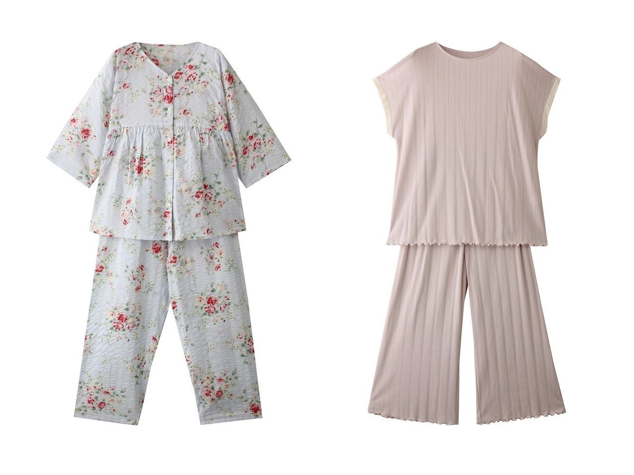 【KID BLUE/キッドブルー】のジャスミンローズNパジャマ&25パターンメッシュNパジャマ ルームウェア・パジャマ おすすめ人気トレンドファッション通販アイテム インテリア・キッズ・メンズ・レディースファッション・服の通販 founy(ファニー) 　ファッション　Fashion　レディースファッション　WOMEN　おすすめ　Recommend　クロップド　Cropped　パジャマ　Pajamas　フェミニン　Feminine　フラワー　Flower　リラックス　Relax　ローズ　Rose　エレガント 上品　Elegant　NEW・新作・新着・新入荷　New Arrivals　サマー　Summer　パターン　Pattern　メッシュ　Mesh　透かし　Watermark　レッド系　Red　グリーン系　Green　|ID:crp329100000217304