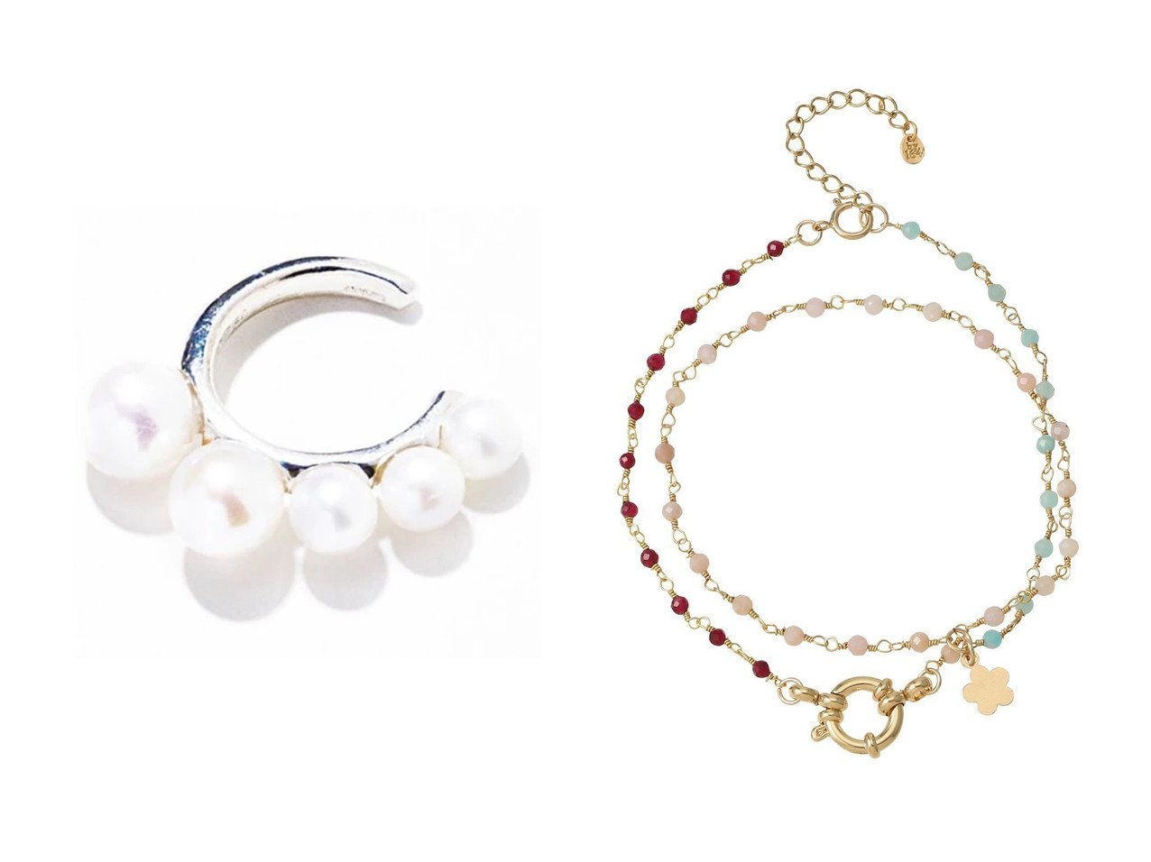 【IRIS 47/イリスフォーセブン】のpearl イヤーカフ&【by 164 PARIS/バイ サン スワサント キャトル パリ】のBABAブレスレット アクセサリー、ジュエリー おすすめ人気トレンドファッション通販アイテム インテリア・キッズ・メンズ・レディースファッション・服の通販 founy(ファニー) 　ファッション　Fashion　レディースファッション　WOMEN　ジュエリー　Jewelry　リング　Rings　イヤリング　Earrings　ブレスレット　Bracelets　バングル　Bangles　おすすめ　Recommend　イヤリング　Earrings　イヤーカフ　Ear Cuff　エレガント 上品　Elegant　パール　Pearl　片耳　One Ear　カラフル　Colorful　チェーン　Chain　デニム　Denim　パーティ　Party　フェミニン　Feminine　ブレスレット　Bracelet　モチーフ　Motif　再入荷　Restock/Back In Stock/Re Arrival　ゴールド系　Gold　|ID:crp329100000217305