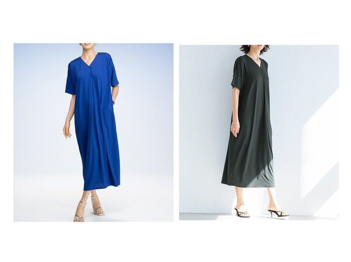【DoCLASSE/ドゥクラッセ】のUVスラブ・フロントタックワンピース/長め丈 40代50代からの婦人服【通販サイトで人気ランキング上位、おすすめ!レディースファッション通販 / Popular clothes】   おすすめ人気トレンドファッション通販アイテム 人気、トレンドファッション・服の通販 founy(ファニー) ファッション Fashion レディースファッション WOMEN ワンピース Dress NEW・新作・新着・新入荷 New Arrivals カットソー Cut And Sew ドレス Dress フェイス Face フロント Front マキシ Maxi 人気 Popularity 夏 Summer |ID:crp329100000217350