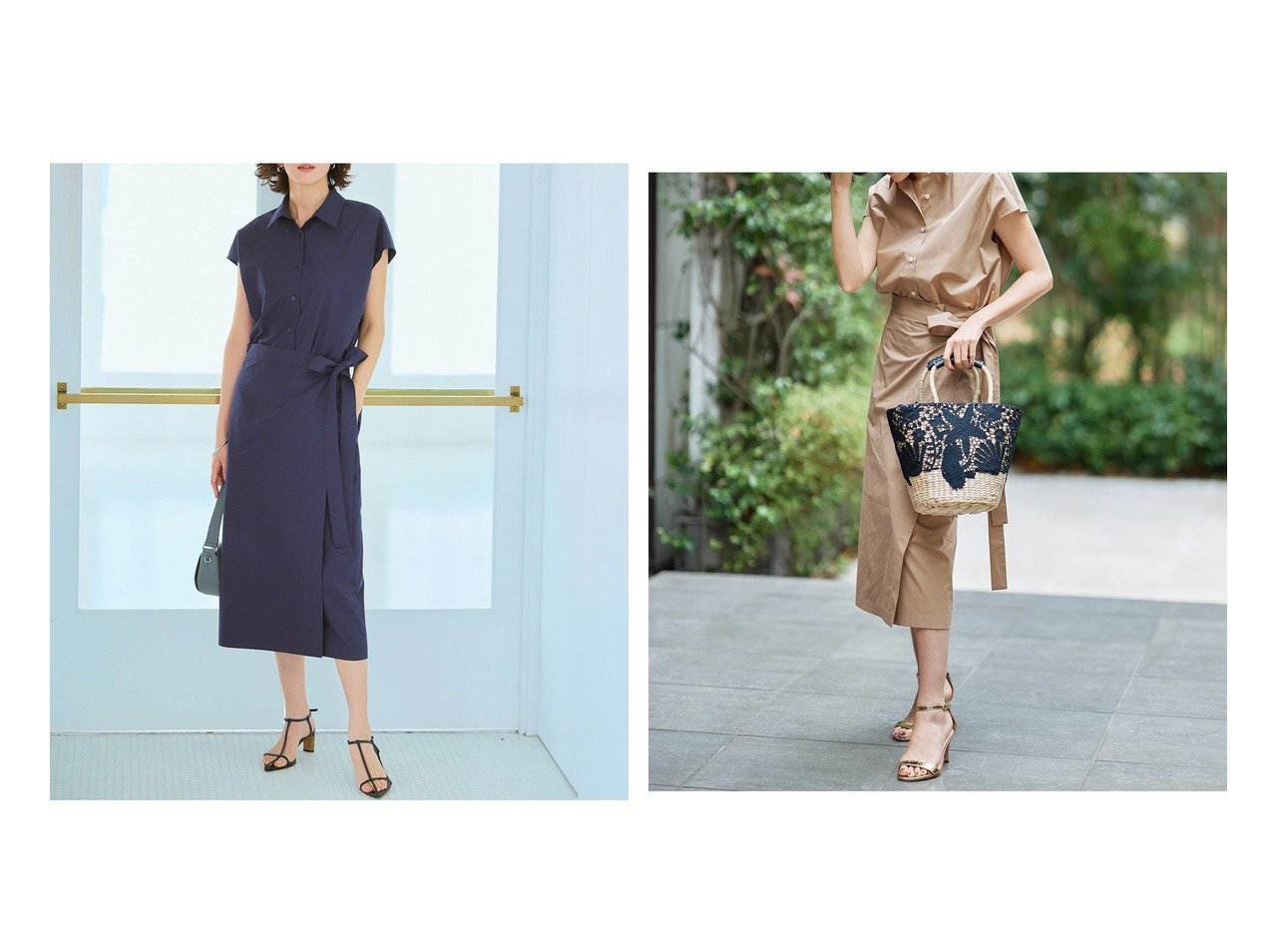 【DoCLASSE/ドゥクラッセ】のコットン混ブロード・ラップ風シャツワンピース 40代50代からの婦人服【通販サイトで人気ランキング上位、おすすめ!レディースファッション通販 / Popular clothes】   おすすめ人気トレンドファッション通販アイテム インテリア・キッズ・メンズ・レディースファッション・服の通販 founy(ファニー) 　ファッション　Fashion　レディースファッション　WOMEN　ワンピース　Dress　シャツワンピース　Shirt Dresses　NEW・新作・新着・新入荷　New Arrivals　フェミニン　Feminine　フレンチ　French　ブロード　Broad　ペチコート　Petticoat　ラップ　Wrap　リボン　Ribbon　ブルー系　Blue　|ID:crp329100000217355