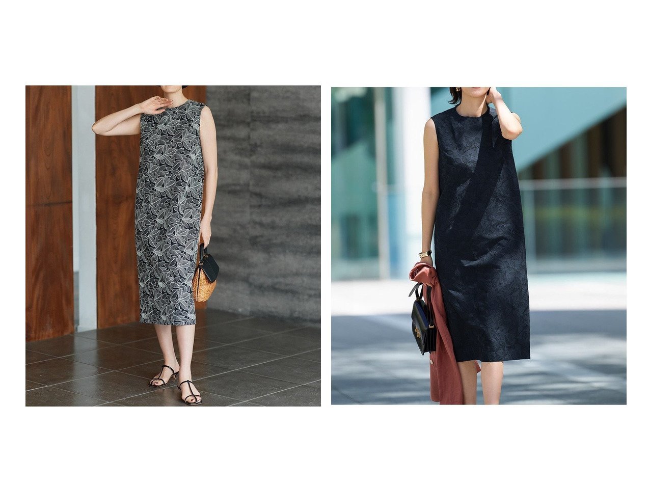 【DoCLASSE/ドゥクラッセ】のリーフ柄刺しゅう・コットンサックワンピース 40代50代からの婦人服【通販サイトで人気ランキング上位、おすすめ!レディースファッション通販 / Popular clothes】   おすすめ人気トレンドファッション通販アイテム インテリア・キッズ・メンズ・レディースファッション・服の通販 founy(ファニー) 　ファッション　Fashion　レディースファッション　WOMEN　ワンピース　Dress　NEW・新作・新着・新入荷　New Arrivals　コクーン　Cocoon　リーフ　Leaf　夏　Summer　ホワイト系　White　ブラック系　Black　ブルー系　Blue　|ID:crp329100000217356