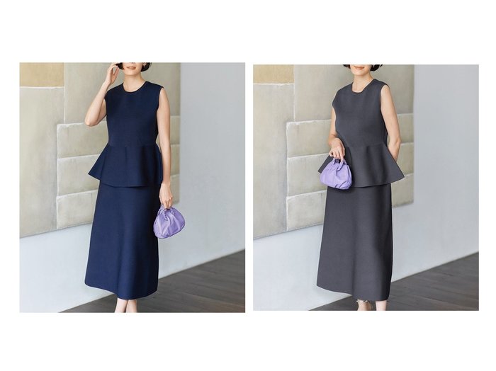 【DoCLASSE/ドゥクラッセ】のペプラムニット・スカートセットアップ 40代50代からの婦人服【通販サイトで人気ランキング上位、おすすめ!レディースファッション通販 / Popular clothes】   おすすめ人気トレンドファッション通販アイテム 人気、トレンドファッション・服の通販 founy(ファニー) ファッション Fashion レディースファッション WOMEN セットアップ Setup スカート Skirt NEW・新作・新着・新入荷 New Arrivals ペプラム Peplum エレガント 上品 Elegant 台形 Trapezoid 夏 Summer |ID:crp329100000217357