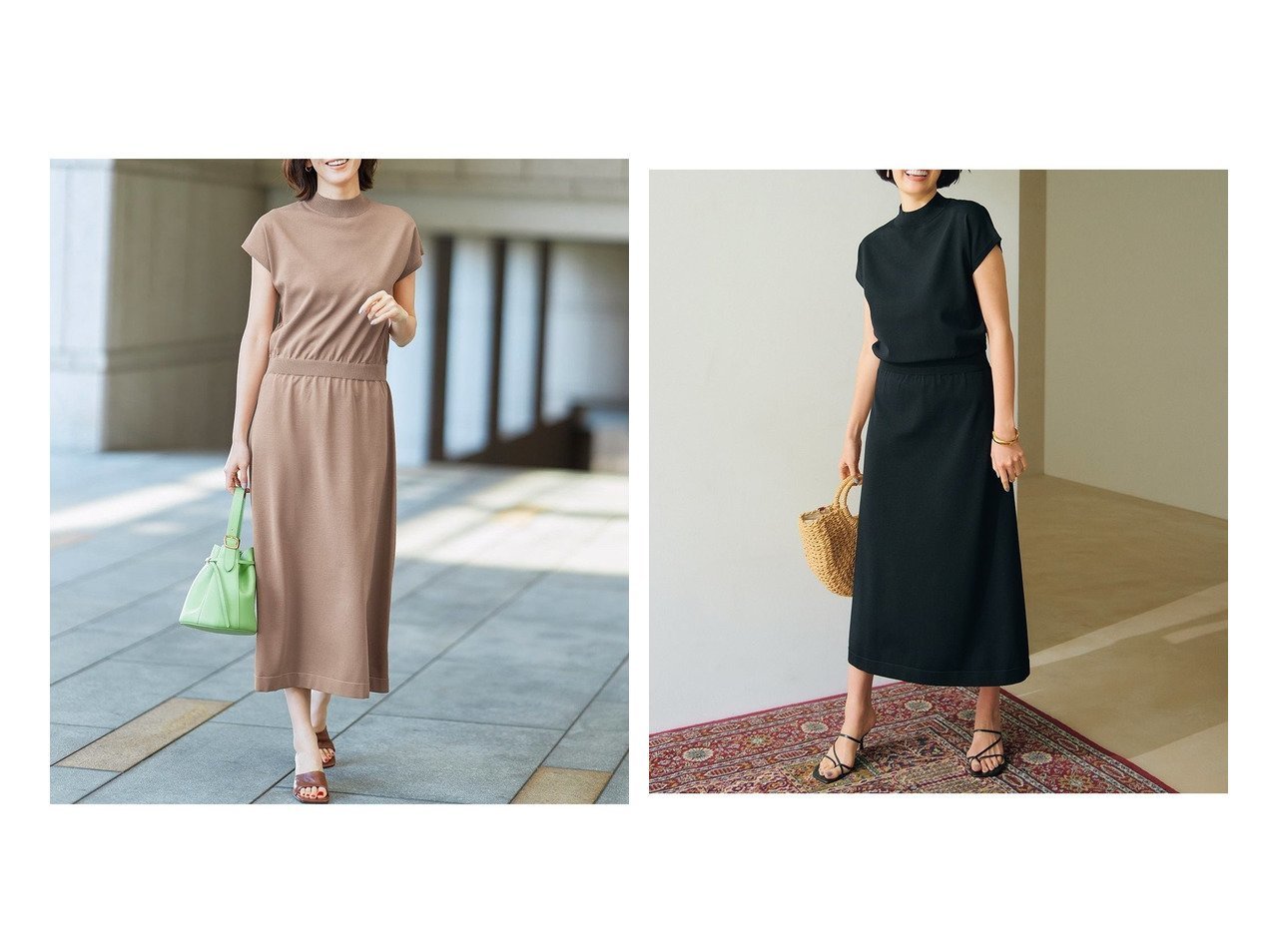 【DoCLASSE/ドゥクラッセ】のドライタッチニット・ブラウジングワンピース 40代50代からの婦人服【通販サイトで人気ランキング上位、おすすめ!レディースファッション通販 / Popular clothes】   おすすめ人気トレンドファッション通販アイテム インテリア・キッズ・メンズ・レディースファッション・服の通販 founy(ファニー) 　ファッション　Fashion　レディースファッション　WOMEN　ワンピース　Dress　NEW・新作・新着・新入荷　New Arrivals　サマー　Summer　ハイネック　High Neck　フレンチ　French　ブラウジング　Browsing　人気　Popularity　夏　Summer　ブラック系　Black　|ID:crp329100000217360