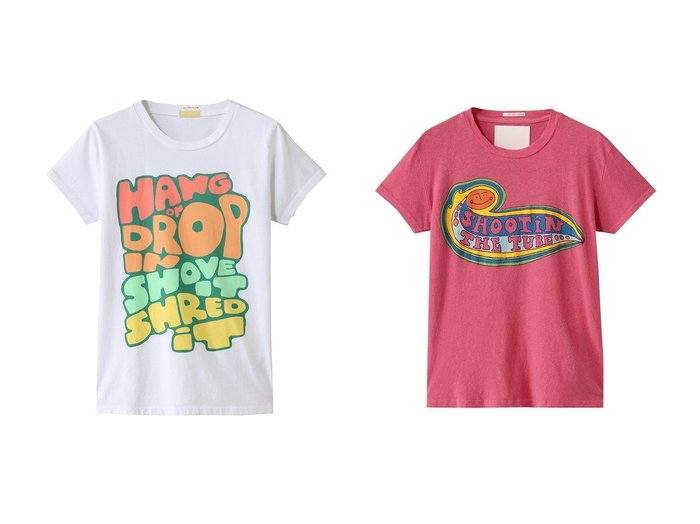 【MOTHER/マザー】のHANG ON プリントTシャツ(HON)&SHOOTIN THE TUBE プリントTシャツ(ZHT) おすすめ人気トレンドファッション通販アイテム 人気、トレンドファッション・服の通販 founy(ファニー) 　ファッション　Fashion　レディースファッション　WOMEN　トップス・カットソー　Tops/Tshirt　シャツ/ブラウス　Shirts/Blouses　ロング / Tシャツ　T-Shirts　カットソー　Cut and Sewn　おすすめ　Recommend　インナー　Inner　カラフル　Colorful　グラフィック　Graphic　コンパクト　Compact　ショート　Short　ジャケット　Jacket　スリーブ　Sleeve　プリント　Print　NEW・新作・新着・新入荷　New Arrivals　|ID:crp329100000217376