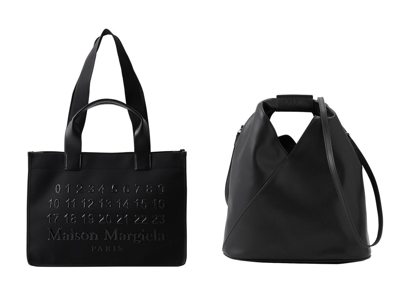 MAISON MARGIELA（メゾン マルジェラ）のUNISEXキャンバスショッピングバッグスモールとMM6 Maison Martin Margiela（エムエム6 メゾン マルタン マルジェラ）のジャパニーズクロスバッグ おすすめ人気トレンドファッション通販アイテム インテリア・キッズ・メンズ・レディースファッション・服の通販 founy(ファニー) 　ファッション　Fashion　レディースファッション　WOMEN　バッグ　Bag　ユニセックス　Unisex　キャンバス　Canvas　スタイリッシュ　Stylish　NEW・新作・新着・新入荷　New Arrivals　ブラック系　Black　|ID:crp329100000217412
