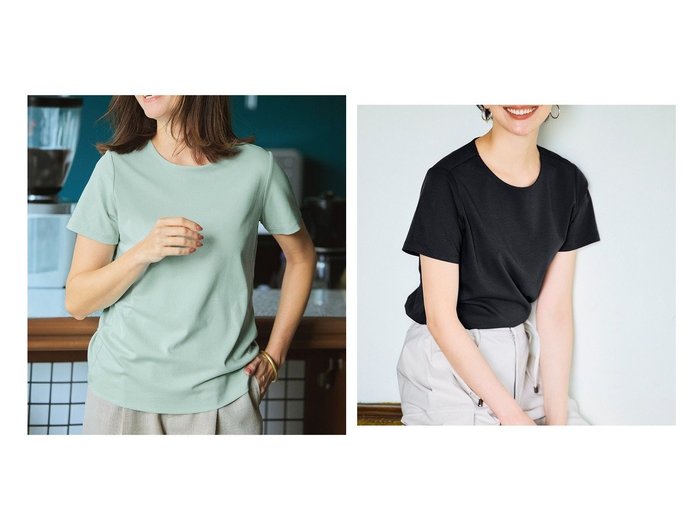 40代50代に支持されるDoCLASSE クルーネックスーピマコットン半袖Tシャツ おすすめ人気トレンドファッション通販アイテム 人気、トレンドファッション・服の通販 founy(ファニー) 　ファッション　Fashion　レディースファッション　WOMEN　トップス・カットソー　Tops/Tshirt　シャツ/ブラウス　Shirts/Blouses　ロング / Tシャツ　T-Shirts　カットソー　Cut and Sewn　インナー　Inner　カシミヤ　Cashmere　カットソー　Cut And Sew　シンプル　Simple　ジャケット　Jacket　ダブル　Double　デニム　Denim　定番　Standard　なめらか　Smooth　人気　Popularity　パール　Pearl　フロント　Front　ベーシック　Basic　半袖　Short Sleeve　NEW・新作・新着・新入荷　New Arrivals　おすすめ　Recommend　夏　Summer　ビジネス 仕事 通勤　Business　|ID:crp329100000217420