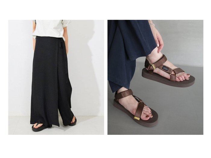 SLOBE IENA WEB限定ラップジャージパンツ、SUICOKE別注ブラウン×ゴールド金具サンダル
 おすすめ人気トレンドファッション通販アイテム 人気、トレンドファッション・服の通販 founy(ファニー) ファッション Fashion レディースファッション WOMEN パンツ Pants サンダル Sandals 別注 Special Order 2025年 2025 |ID:crp329100000217434