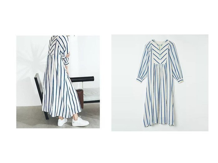 爽やかストライプで魅せるモダンエスニックワンピース【NE QUITTEZ PAS】COTTON VOILE STRIPE GATHER DRESS おすすめ人気トレンドファッション通販アイテム インテリア・キッズ・メンズ・レディースファッション・服の通販 founy(ファニー) https://founy.com/ ファッション Fashion レディースファッション WOMEN ワンピース Dress ドレス Party Dresses エスニック Ethnic 洗える Washable カフス Cuffs キャップ Cap ギャザー Gather ストライプ Stripe ストリング String タッセル Tassel ドレス Dress ドレープ Drape バイアス Bias フェミニン Feminine ブラウジング Browsing モダン Modern リゾート Resort リボン Ribbon リラックス Relax ループ Loop 夏 Summer |ID:crp329100000217469