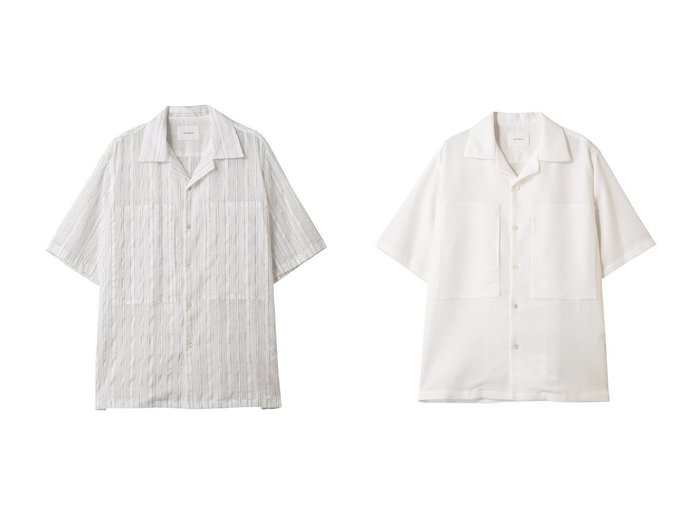 【MIDIUMISOLID / MEN】シアーストライプシャツ＆レノクロス オープンカラーシャツ おすすめ人気トレンドファッション通販アイテム 人気、トレンドファッション・服の通販 founy(ファニー) ファッション Fashion メンズファッション MEN シアー Sheer ショート Short ストライプ Stripe スリーブ Sleeve エレガント 上品 Elegant 夏 Summer NEW・新作・新着・新入荷 New Arrivals |ID:crp329100000217496