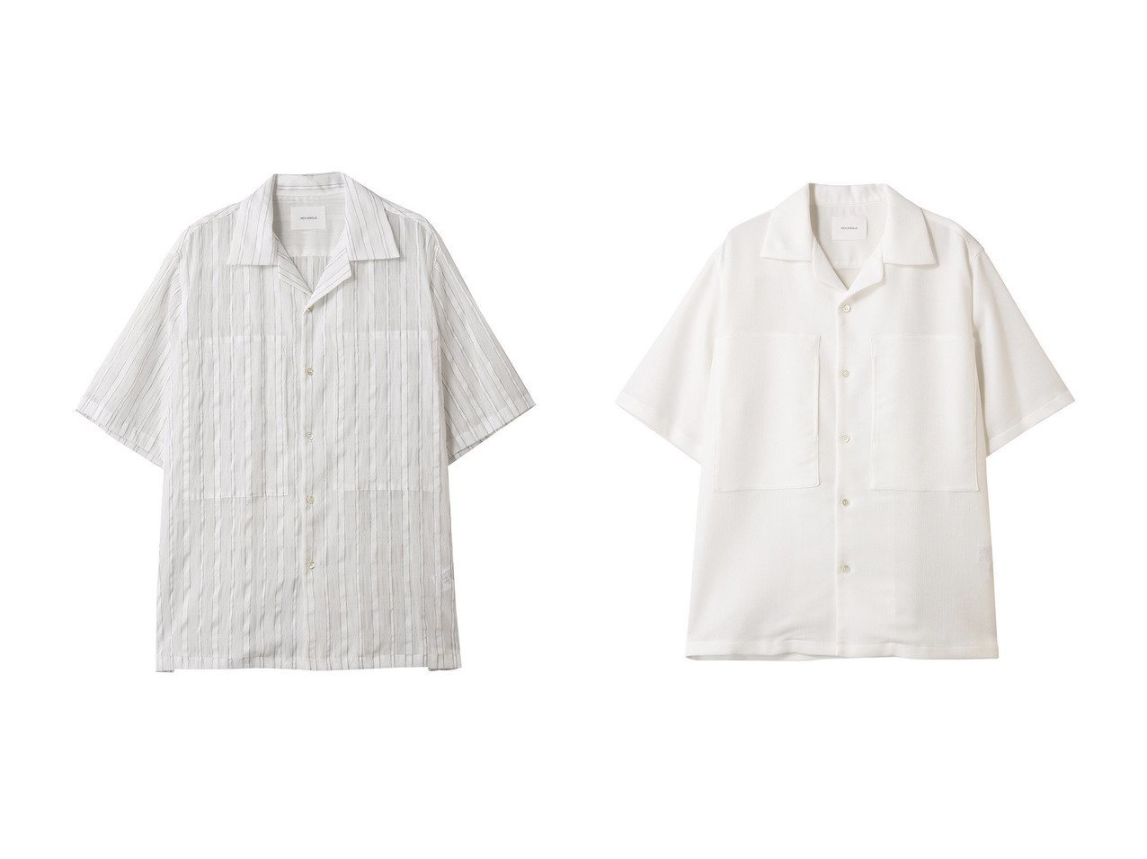 【MIDIUMISOLID / MEN】シアーストライプシャツ＆レノクロス オープンカラーシャツ おすすめ人気トレンドファッション通販アイテム インテリア・キッズ・メンズ・レディースファッション・服の通販 founy(ファニー) 　ファッション　Fashion　メンズファッション　MEN　シアー　Sheer　ショート　Short　ストライプ　Stripe　スリーブ　Sleeve　エレガント 上品　Elegant　夏　Summer　NEW・新作・新着・新入荷　New Arrivals　ホワイト系　White　ブルー系　Blue　ブラック系　Black　|ID:crp329100000217496