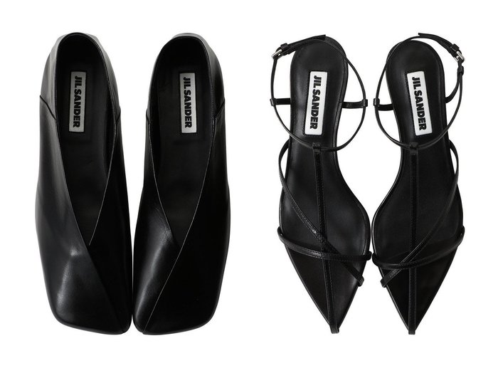 【JIL SANDER】スクエアトゥバレリーナシューズ＆ハイサンダル 洗練された大人の足元を彩るレザーシューズ おすすめ人気トレンドファッション通販アイテム 人気、トレンドファッション・服の通販 founy(ファニー) ファッション Fashion レディースファッション WOMEN カシュクール Cachecoeur シューズ Shoes シンプル Simple トレンド Trend バレエ Ballet フラット Flat サンダル Sandals ラップ Wrap エレガント 上品 Elegant |ID:crp329100000217515