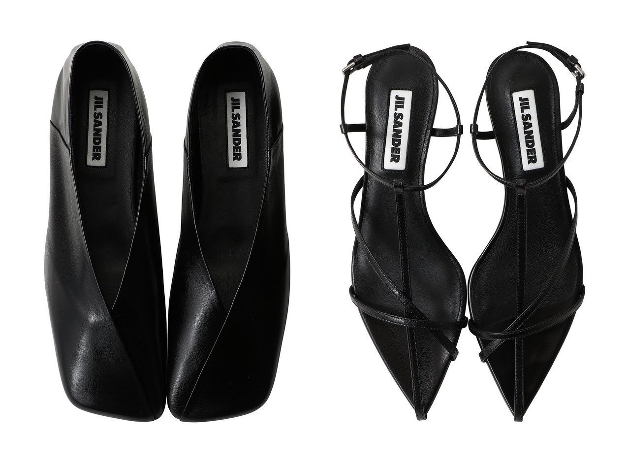 【JIL SANDER】スクエアトゥバレリーナシューズ＆ハイサンダル 洗練された大人の足元を彩るレザーシューズ おすすめ人気トレンドファッション通販アイテム インテリア・キッズ・メンズ・レディースファッション・服の通販 founy(ファニー) 　ファッション　Fashion　レディースファッション　WOMEN　カシュクール　Cachecoeur　シューズ　Shoes　シンプル　Simple　トレンド　Trend　バレエ　Ballet　フラット　Flat　サンダル　Sandals　ラップ　Wrap　エレガント 上品　Elegant　ブラック系　Black　|ID:crp329100000217515